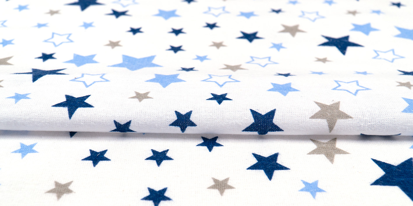 Pielucha flanelowa gwiazdki niebieskie szare